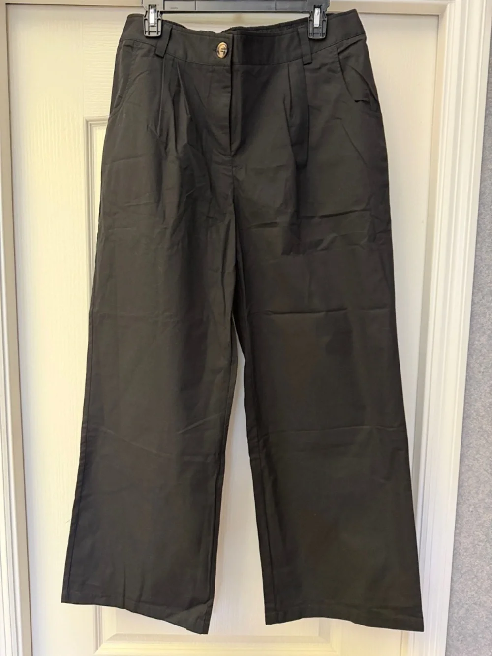 NWT HALARA Black Wide Leg Chino Pants